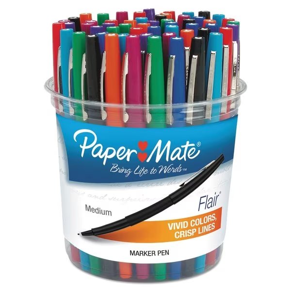 Flair Felt Tip MarkerPen, Assrtd, Med, PK48, Paper Mate, Mfr#: 4651