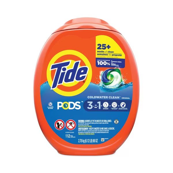 Laundry Detergent, Tub, Powder/Gel, Tide Original, 4 PK, Tide, Mfr#: 03243