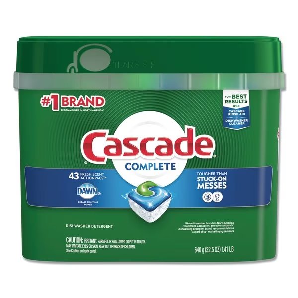 ActionPacs, Fresh Scent, 22.5 oz Tub, PK43, Cascade, Mfr#: 98208PK