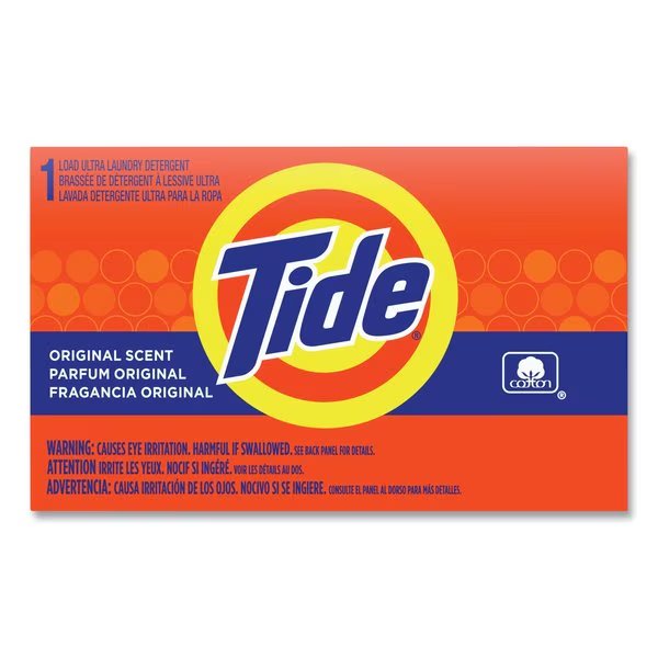 Laundry Detergent, 1.5 oz Box, Powder, Tide Original, 156 PK, Tide, Mfr#: 49340