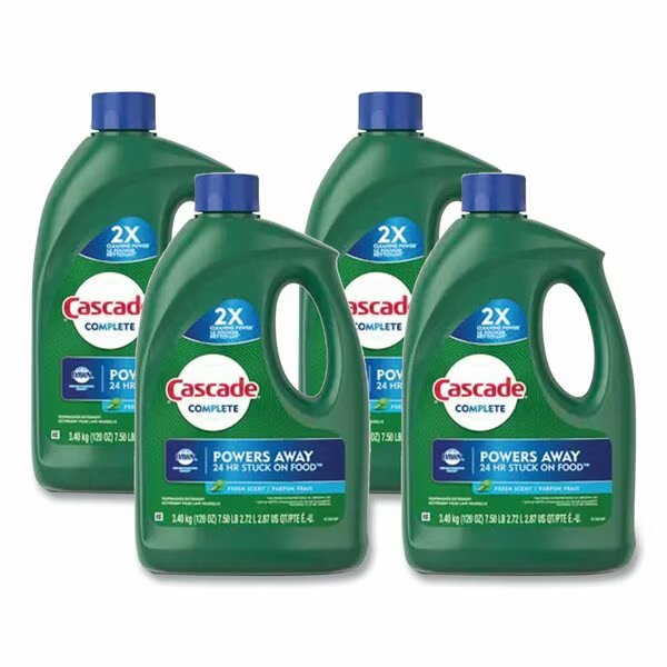 Complete Gel Dishwasher Detergent, Fresh, 120 oz Bottle, 4PK, Cascade, Mfr#: 80354945
