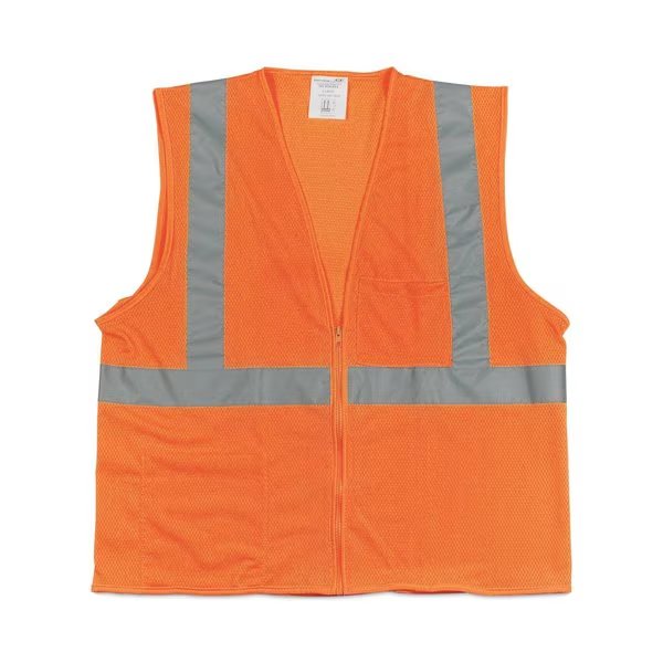 ANSI Class 2 hoop and loop Safety Vest, 2X-Large, Hi-Viz Orange, Pip, Mfr#: 302-MVGOR-2X
