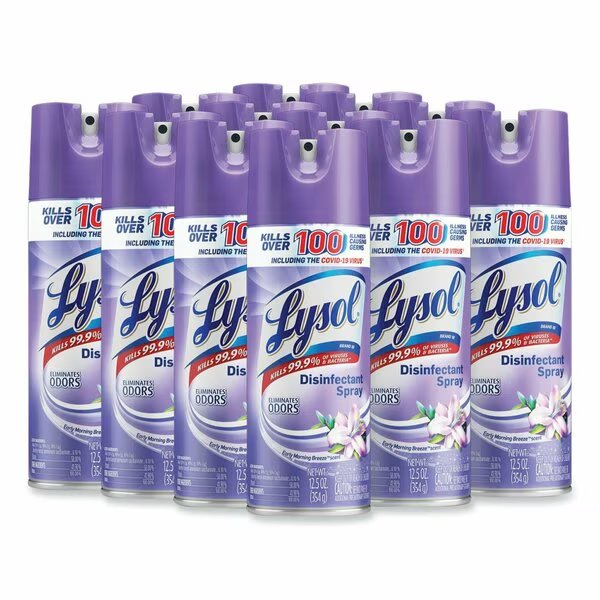 Cleaners & Detergents, Aerosol Spray, Early Morning Breeze™, 12 PK, Lysol, Mfr#: 19200-80833