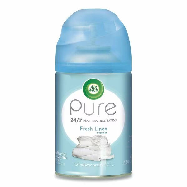Freshmatic Ultra Spray Refill, Fresh Linen, Aerosol, 5.89 oz Aerosol Spray, PK6, Air Wick, Mfr#: 62338-82314
