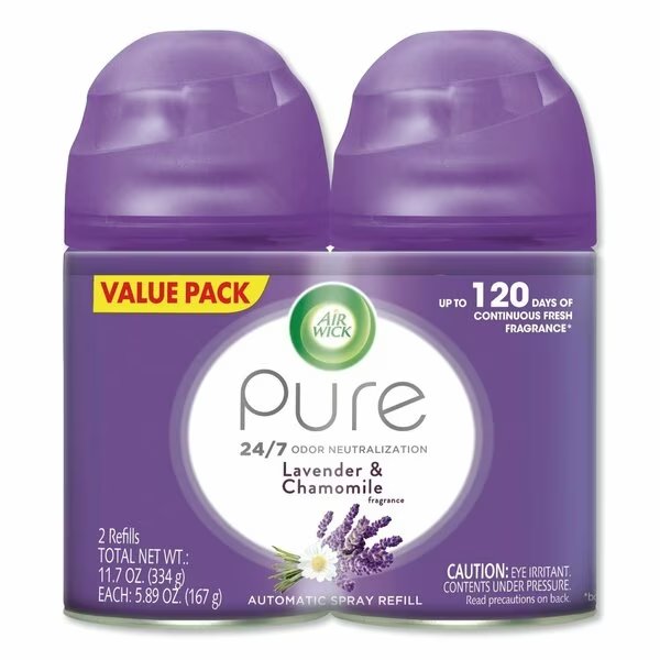Freshmatic Ultra Spray Refill, Lavender/Chamomile, 5.89 oz Aerosol Spray, PK6, Air Wick, Mfr#: 62338-85595