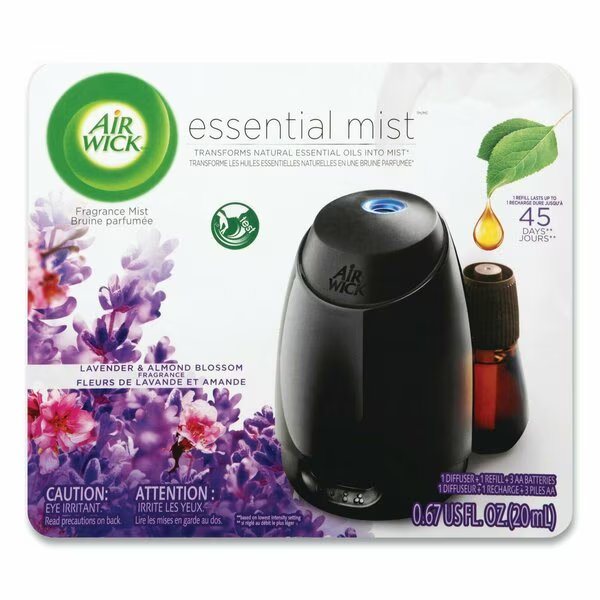 Essential Mist Starter Kit, Lavender and Almond Blossom, 0.67 oz Bottle, Air Wick, Mfr#: 62338-98576