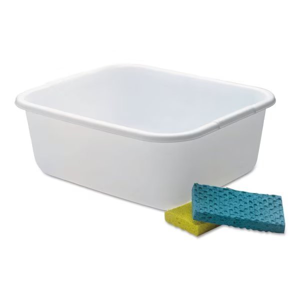 Microban Dishpan, 4.5 gal, 14.5" x 12.5" x 5.7" White, 6PK, Rubbermaid, Mfr#: 2951ARWHTCT