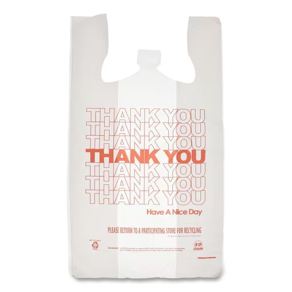 Thank You Bags, 13in. x 23in. x 23in., Red/White, 1000PK, Amercareroyal, Mfr#: RPTYB6FS