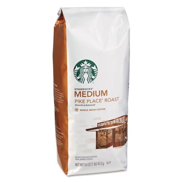 Whole Bean Coffee, Pike Place Roast, 1 lb Bag, Starbucks, Mfr#: 11017854