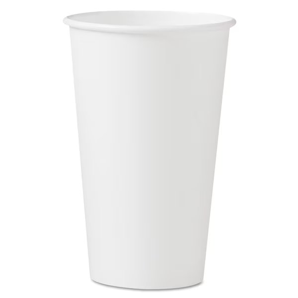 Polycoated Hot Paper Cups, 16 oz, White, PK1000 PK, Dart, Mfr#: 316W-2050