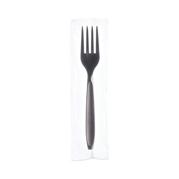 Boxed Reliance Medium Weight Cutlery, Fork, Black, 1000PK, Dart, Mfr#: RKS1-0004