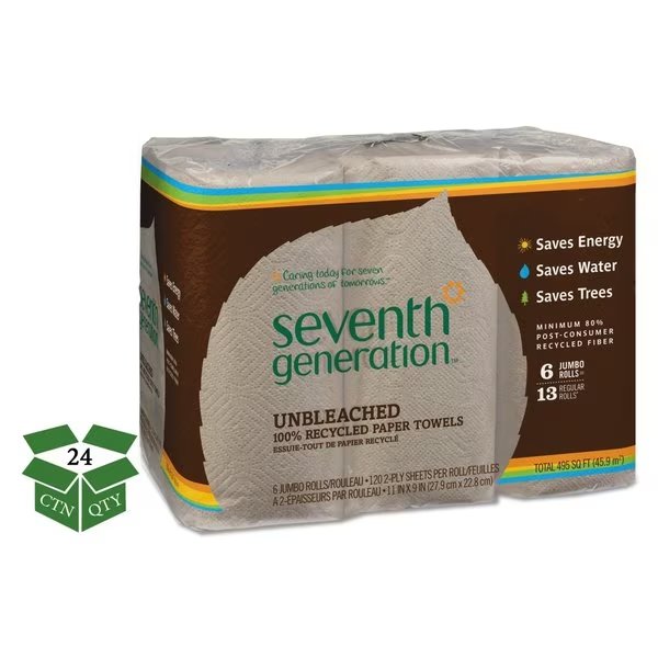 Natural UnblEAed 100Prcnt REC Pape, PK24, Seventh Generation, Mfr#: SEV 13737