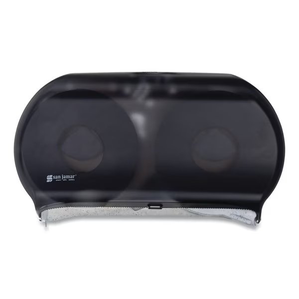 Twin 9" Jumbo Tissue Dispenser, 19 x 5 1/4 x 12, Transparent Black Pearl, San Jamar, Mfr#: R4000TBK