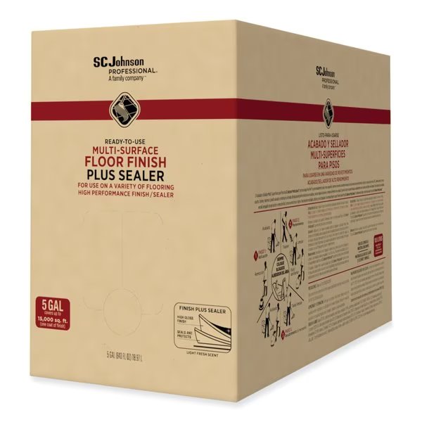 Ready-To-Use Multi-Surface Floor Finish Plus Sealer, Light Fresh Scent, 5 gal Bag-in-Box, Sc Johnson Professional, Mfr#: 680074