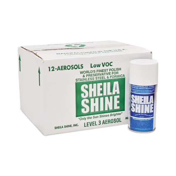 Low Voc Stainless Steel Cleaner & Polish, 10 oz Can, PK12, Sheila Shine, Mfr#: SSCA10