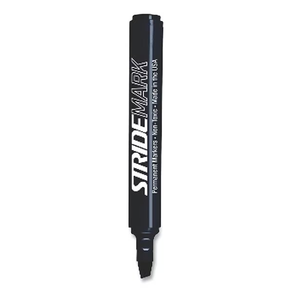 StrideMark Tank Permanent Marker, Broad Chisel Tip, Black, 12PK, Stride, Mfr#: 22001