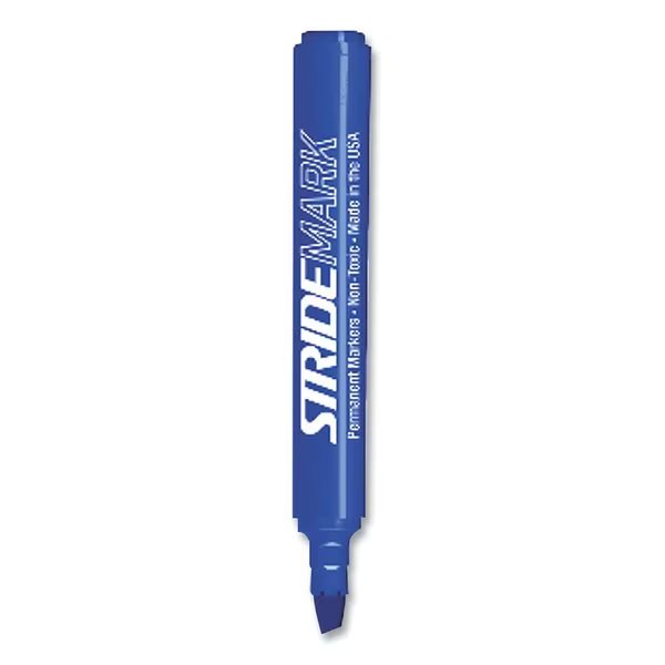 StrideMark Tank Permanent Marker, Broad Chisel Tip, Blue, 12PK, Stride, Mfr#: 22002