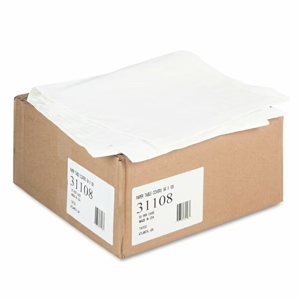 Paper Table Cover, w/Liner, 54"x108", PK20, Tatco, Mfr#: 31108