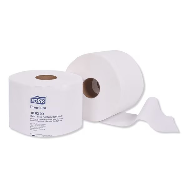 Tork OptiCore® Mid-size Toilet Paper Roll White T11, Premium, 2-ply, 36 x 800 sheets, 106390, Tork, Mfr#: 106390