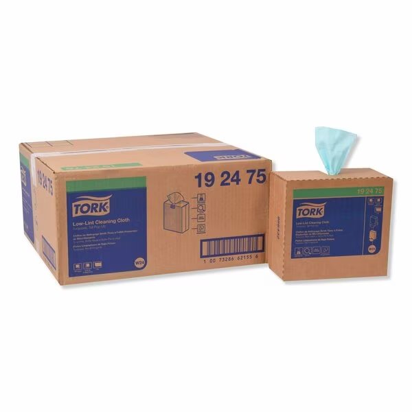 Tork Low-Lint Cleaning Cloth Turquoise W24, Top-Pak, 8 x 100 Cloths, 192475, Tork, Mfr#: 192475