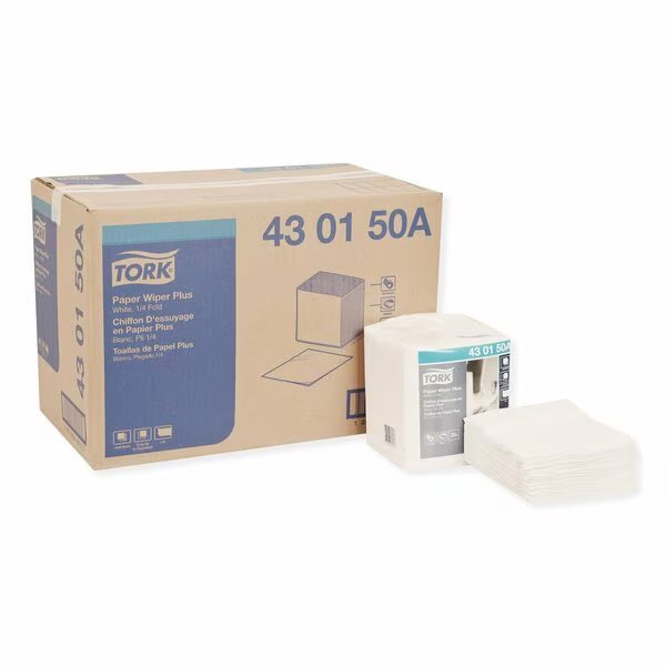 Multipurpose Paper Wipers 1 Ply, 1; 90 Sheets, 97.5 ft; 13", White, 12 PK, Tork, Mfr#: 430150A