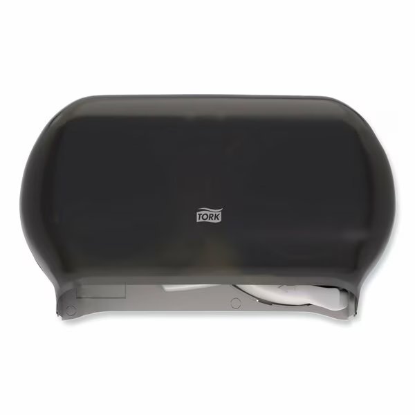 Tork Twin Toilet Paper Roll Dispenser Smoke T24, Modern Look, 59TR, Tork, Mfr#: 59TR