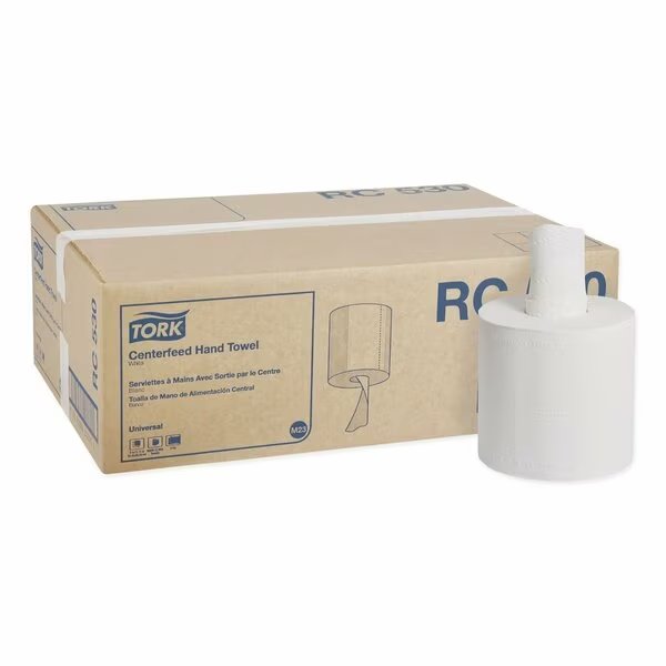 Tork Centerfeed Hand Towel White M23, One-at-a-time Dispensing, 6 x 530 Towels, RC530, Tork, Mfr#: RC530