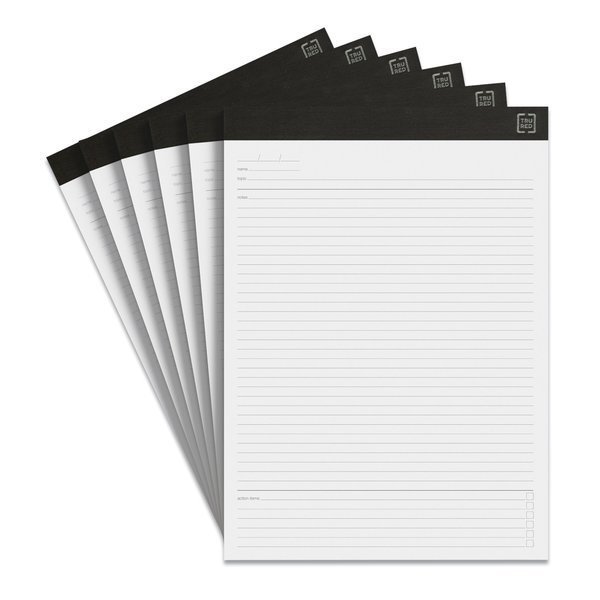 Notepads, Meeting-Minutes/Notes Format, 50 White 8.5 x 11.75 Sheets, 6PK, Tru Red, Mfr#: TR57380/TR59924