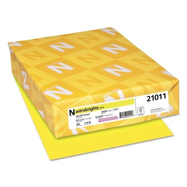 ColoPaper, Lift-OffLemon, 500, PK500, Neenah Paper, Mfr#: 21011