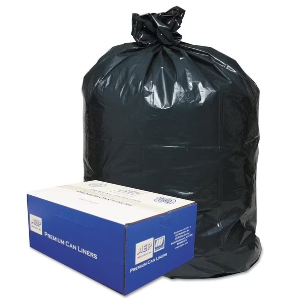 45 gal Trash Bags, 40 in x 46 in, Medium-Duty, 0.63 mil, Black, 250 PK, Classic, Mfr#: WEBB48