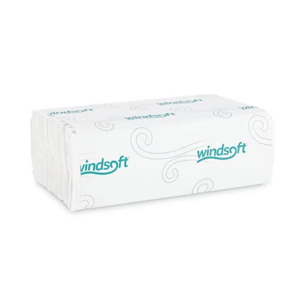C-Fold Paper Towels, 1 Ply, 200 Sheets, White, 12 PK, Windsoft, Mfr#: 101C