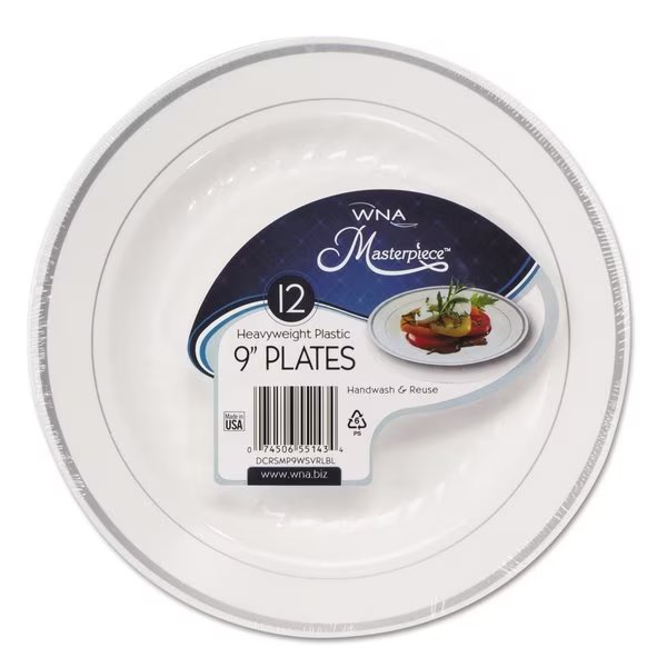 Masterpiece Plastic Plate, 9", Round, PK120, Wna, Mfr#: RSMP91210WS