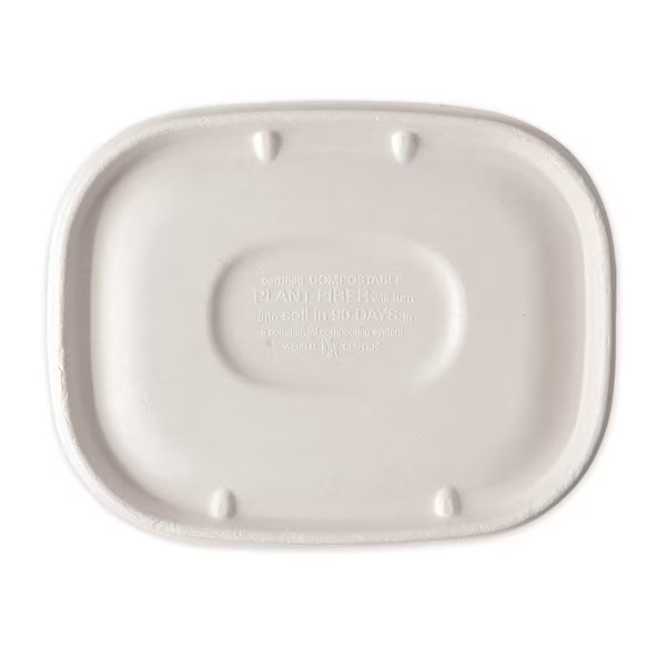 Fiber Lids for Fiber Containers, 8.9 x 6.9 x 0.4, Natural, Paper, PK400, 400PK, World Centric, Mfr#: CTLSCU3LF