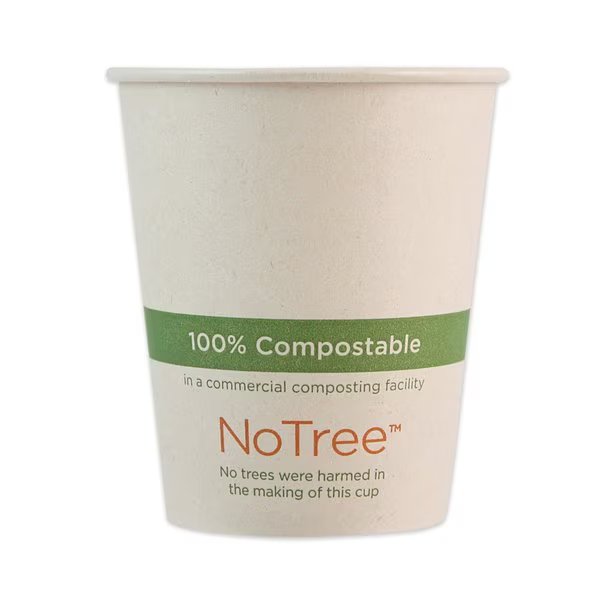 NoTree Paper Hot Cups, 6 oz, Natural, PK1000, World Centric, Mfr#: CUSU6