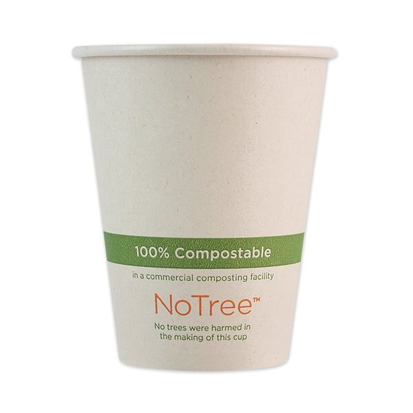 NoTree Paper Hot Cups, 8 oz, Natural, PK1000, World Centric, Mfr#: CUSU8