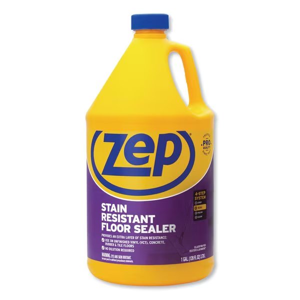 Stain Resistant Floor Sealer, Unscented, 1 gal, PK4, Zep, Mfr#: ZUFSLR128