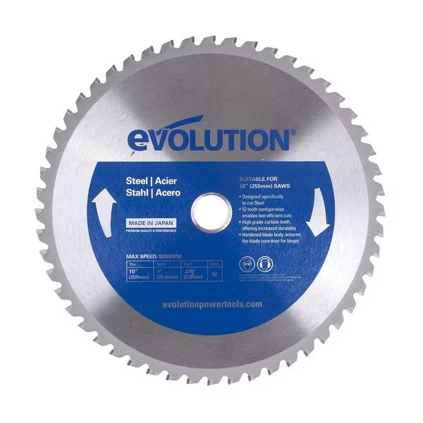 10" Mild Steel Cutting Blade, 1" Arbor, Evolution, Mfr#: 10BLADEST