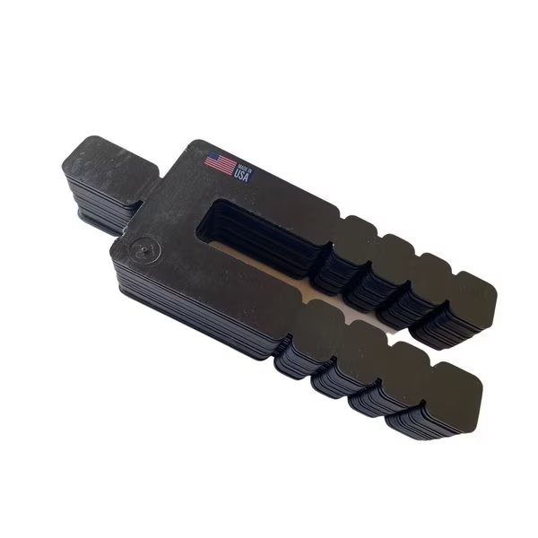 1/16" 5 1/8"L x 1 7/8"W 5/8" Snap-off Plastic Shims Black 1" stack 63 stacks/1008pc/box, Glazelock, Mfr#: GL16