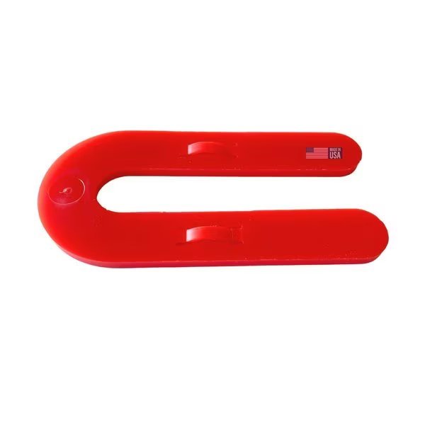 1/8", 3"L x 1-1/2"W1/2" Slot, Interlocking U-shaped Horsehoe Plastic Shims Red 1000pc/box, Glazelock, Mfr#: GLZ02