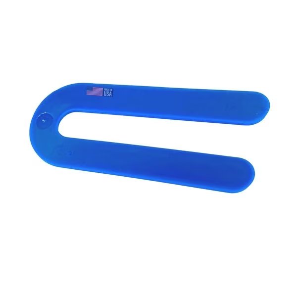 1/16" 3 1/2"L x 1-1/2"W 1/2" Slot, U-shaped Horseshoe Plastic Flat Shims Blue 100pc/bag, Glazelock, Mfr#: Econo12