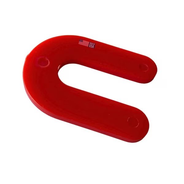 1/8" 2"L x 1 1/2"W 1/2" Slot, U-shaped Horseshoe Plastic Flat Shims Red 100pc/bag, Glazelock, Mfr#: Econo14