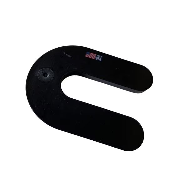 1/4" 3"L x 2 5/16"W 3/4" Slot, U-shaped Horseshoe Plastic Flat Shims Black 100pc/bag, Glazelock, Mfr#: Econo18