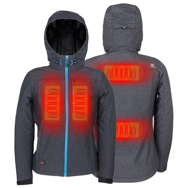 Women's Heather Gray Heated Jacket, XS, 7.4V, Mobile Warming, Mfr#: MWWJ10220120