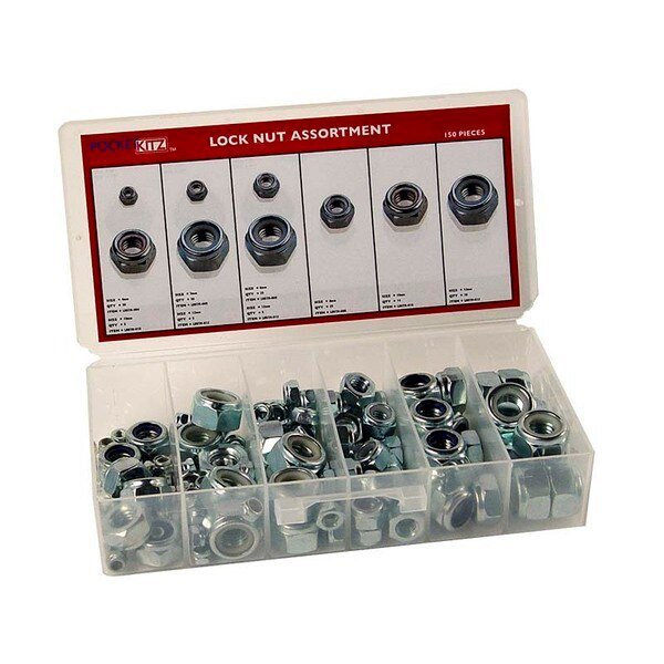 Lock Nut Coarse Thread ZC Asst 150pc, G.L. Huyett, Mfr#: DISP-LNUT150C