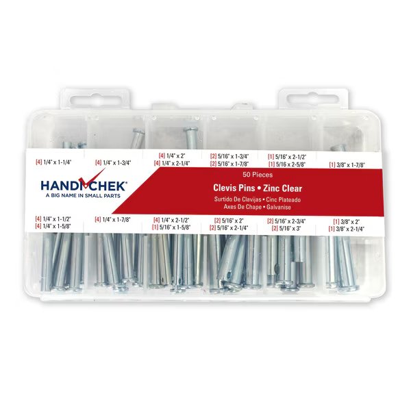 Clevis Pin Asst CS ZC 50pc, Handi-Chek, Mfr#: DISP-CLP050