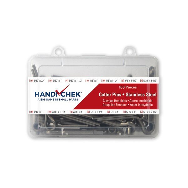 Cotter Pin Asst SS PL 100pc, Handi-Chek, Mfr#: DISP-CPS100