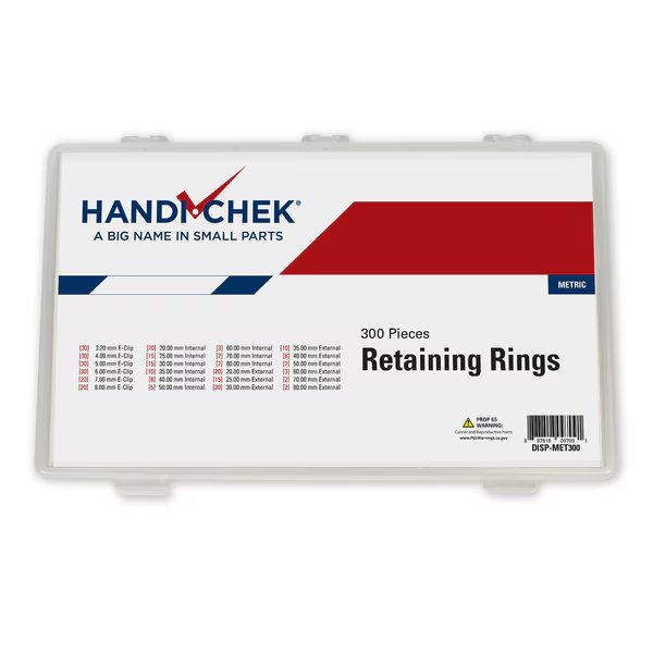 Metric Ret Ring Sampler Assort 300pcs, Handi-Chek, Mfr#: DISP-MET300