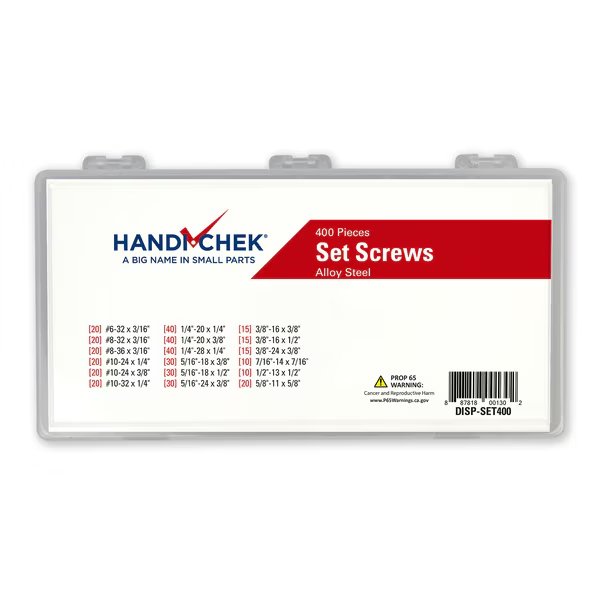 Set Screw Assort 400pc, Handi-Chek, Mfr#: DISP-SET400