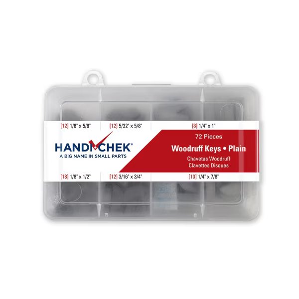 Woodruff Key Assortment 72pc, Handi-Chek, Mfr#: DISP-WKC072