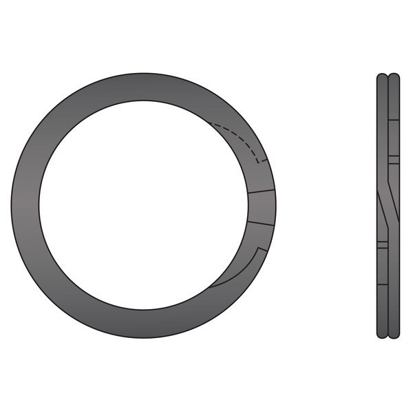 External Retaining Ring, Steel Plain Finish, 1 in Shaft Dia, G.L. Huyett, Mfr#: RSN-100